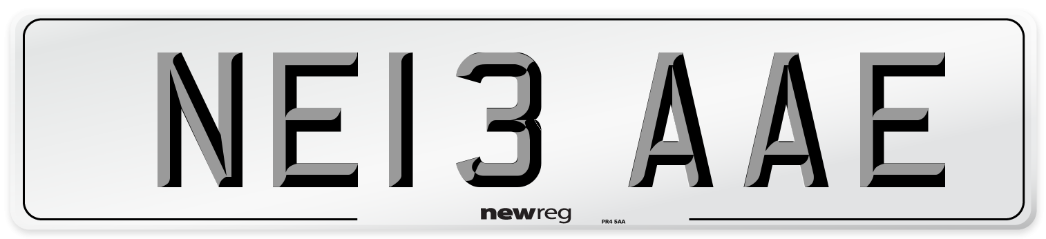 NE13 AAE Number Plate from New Reg